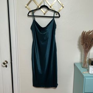 Dark teal cocktail dress
